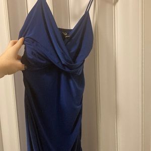 Royal blue ruched mini dress size medium